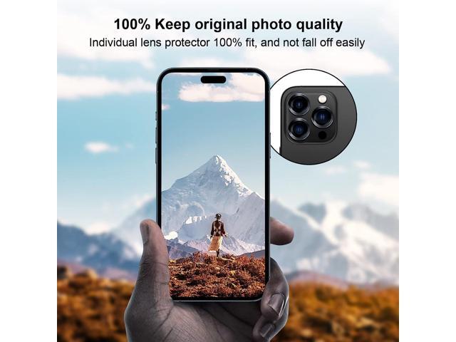 Jeluse [3X2 Pack Camera Lens Protector for iPhone 14 Pro Max for iPhone 14 Pro, 9H Tempered Glass Screen Protector Cover [Alignment Kit Eazy...