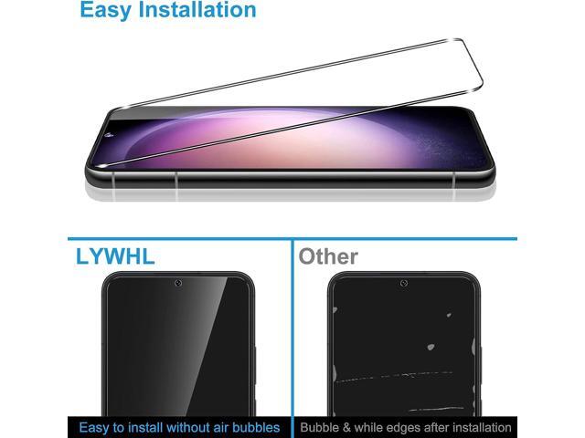 LYWHL [3+2 Pack Design for Samsung Galaxy S23 Plus 5G Screen Protector with Camera Lens Protection Tempered Glass, Support Fingerprint Unlock, Case...