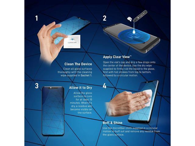 CLEARVIEW Liquid Glass Screen Protector Covers up to 4 Devices for All Smartphones Tablets and Watches Wipe On Nano Protection - Bottle