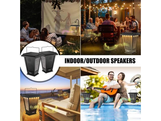 pohopa Bluetooth Speakers Waterproof, Solar Powered 2 Packs True Wireless Stereo Sound 20W Speakers Dual Pairing Lantern Indoor Outdoor Speakers...