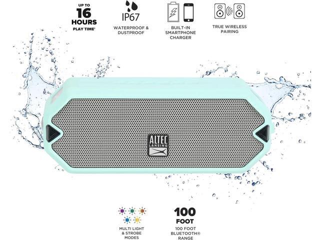 Altec Lansing - HydraJolt Wireless Bluetooth Speaker, Waterproof Portable Speakers with Built in Phone Charger and Lights, Everything Proof...