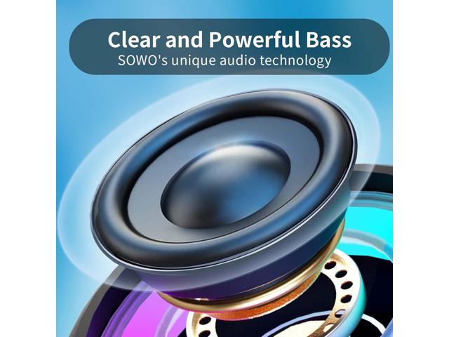 SOWO Shower Speaker Bluetooth Waterproof Small Portable Wireless Bluetooth Speaker with Clip Powerful Bass and Louder Volume Colorful Lights...