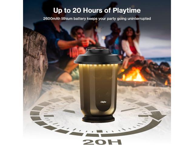 Olafus Outdoor Bluetooth Speakers 2 Packs, 40W True Wireless Stereo Patio Speaker Dual Pairing Lantern Speaker, 20 Warm White LED, Rich Bass for...