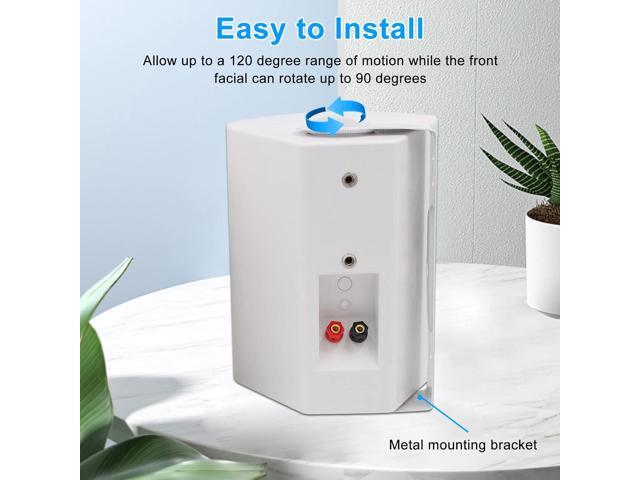 STUDIOFINIX 6.5 Inch Passive Indoor Outdoor Speakers Wired Waterproof with 800Watts, Wall Mount Speaker,for Patio,Covered Porch,Deck,Poolside(4...