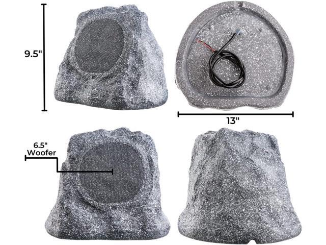 OSD 6.5' Grey High Fidelity Outdoor Rock Speaker 150W Weather Resistant Passive Stereo Pair RS670