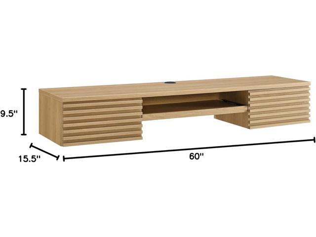 Modway Render Mid-Century Modern Office File Cabinet in Walnut, Oak