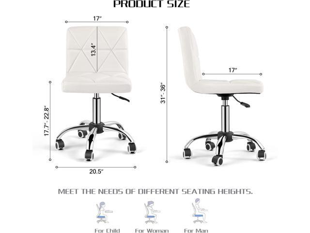 COSVALVE Armless Desk Chair, Mid Back Swivel Office Chair, Adjustable Executive Conference Task Chair with Rolling Wheels and Diamond Pattern, for...