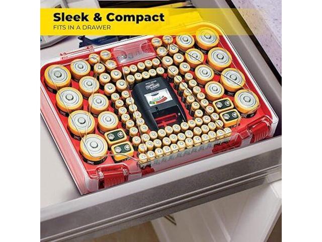 Ontel Battery Daddy Smart The Ultimate 150-Battery Organizer with Tester, Secure Storage & Clear View Lid As Seen on TV