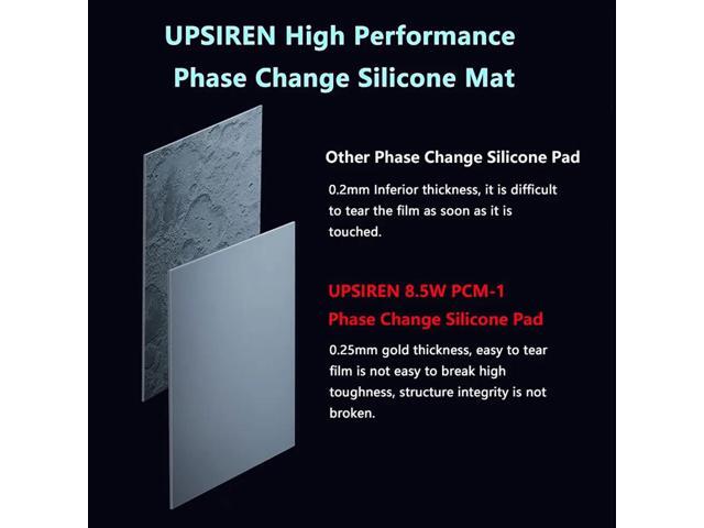 UPSIREN PCM-1 Thermal Grease Replacement PCM Pad Solid Silicone Grease Phase Change Silicone Repaste Pad 80x80x0.25mm