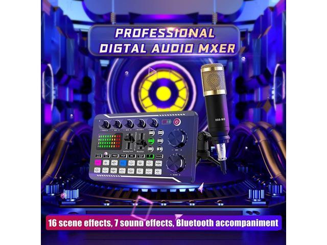 SATEER Podcast Microphone Bundle, BM-800 Condenser Mic with Live Sound Card Kit, Podcast Equipment Bundle with voice changer and Mixer functions...