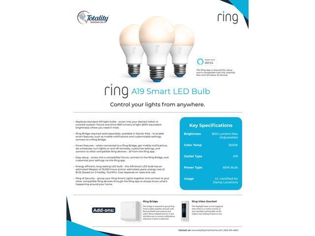 Ring - A19 Wi-Fi Smart LED Bulb - White - image 6