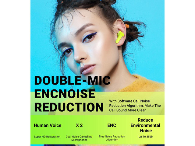 Bluetooth Earbuds ACEFAST T6 Wireless Earphones LED Display Sports Headsets Green