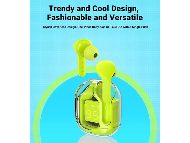 Bluetooth Earbuds ACEFAST T6 Wireless Earphones LED Display Sports Headsets Green