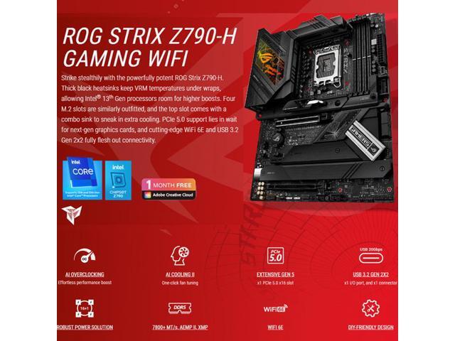 ASUS ROG STRIX Z790-H Gaming (WiFi 6E) LGA 1700(Intel12th & 13th Gen) ATX gaming motherboard