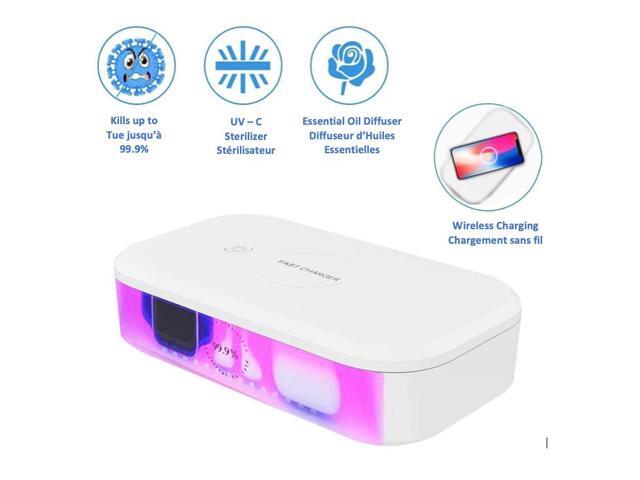 Stimula Lifestyle Disinfector 99.9% UV Sanitizer Wireless Charger Aromatherapy, Watch, Compatible with AirPods, Iphone, Samsung, Mask Box