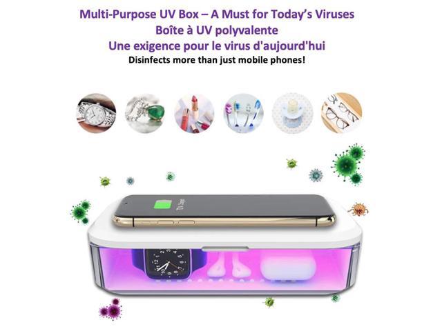 Stimula Lifestyle Disinfector 99.9% UV Sanitizer Wireless Charger Aromatherapy, Watch, Compatible with AirPods, Iphone, Samsung, Mask Box