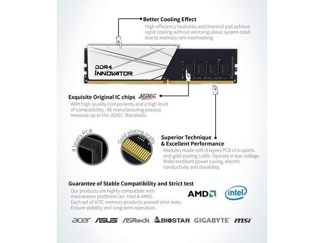 KINGSMAN INNOVATOR 32GB(16GBX2) 288-Pin PC RAM DDR4 3200 (PC4 25600) Desktop Memory - High-Speed RAM for Enhanced Performance and Compatibility