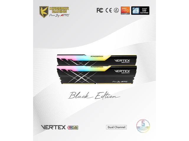 AITC KINGSMAN VERTEX RGB Series DDR5 32GB (2 x 16GB) 288-Pin PC RAM 6000 (PC5 48000) Desktop Memory Model XMP-BLACK