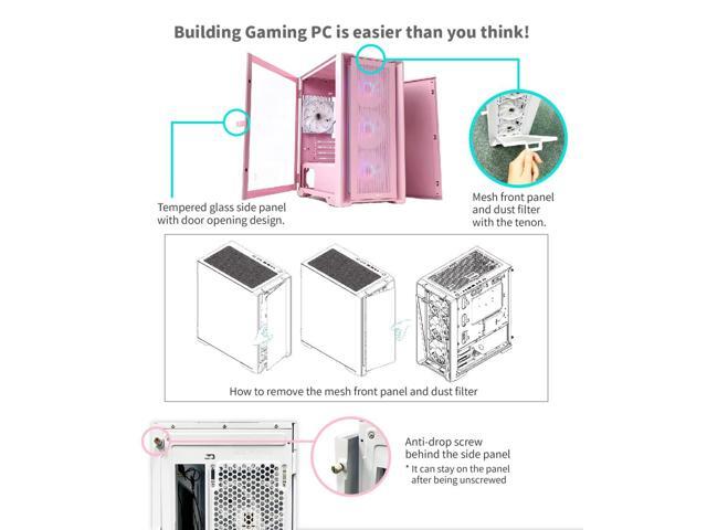 KINGSMAN CuBic ARGB MICRO-ATX Tower with Four ARGB Fans Pre Installed, Ultra-Minimalist Design, Fine Mesh Front Panel, High Airflow, Unique Side...