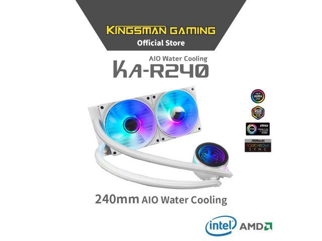 KINGSMAN KA-R240 ARGB All-In-One CPU Water Cooling Radiator, 240mm Radiator, PWM, ARGB Fan, compatible with Intel LGA1700 and AMD AM5-WHITE