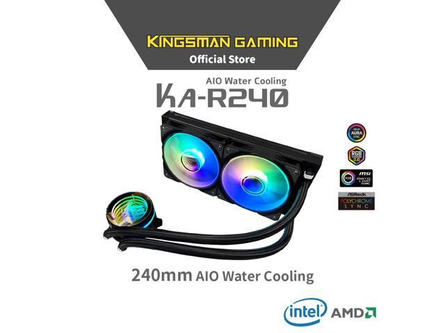 KINGSMAN KA-R240 ARGB All-In-One CPU Water Cooling Radiator, 240mm Radiator, PWM, ARGB Fan, compatible with Intel LGA1700 and AMD AM5-BLACK