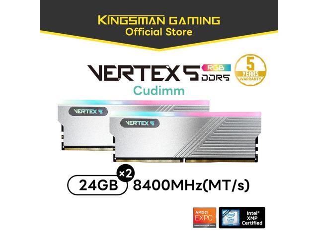 AITC KINGSMAN VERTEX5 48GB (2 x 24GB) 288-Pin PC RAM DDR5 8400 CUDIMM (PC5 67200) RGB Desktop Computer Gaming Memory - SILVER