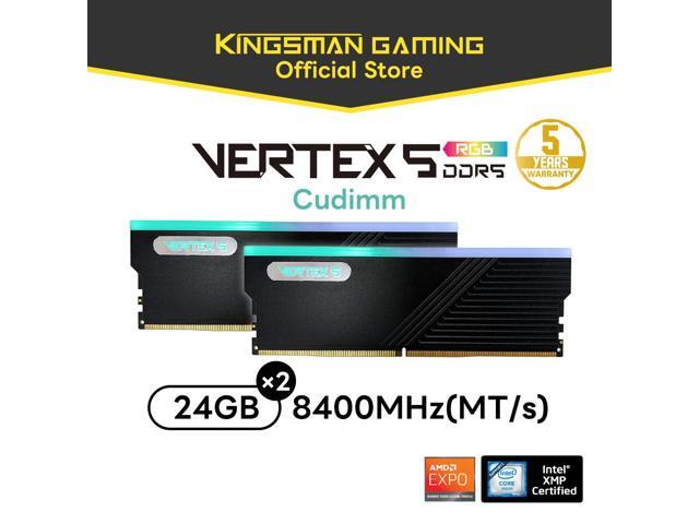 AITC KINGSMAN VERTEX5 48GB (2 x 24GB) 288-Pin PC RAM DDR5 8400 CUDIMM (PC5 67200) RGB Desktop Computer Gaming Memory - BLACK
