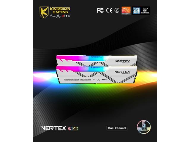 AITC KINGSMAN VERTEX RGB Series DDR5 32GB (2 x 16GB) 288-Pin PC RAM 6800 (PC5 54400) Desktop Memory Model XMP