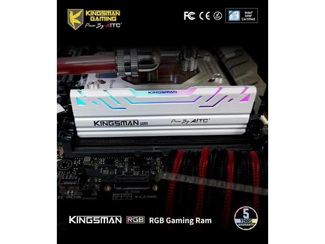 KINGSMAN RGB 16GB(8GBX2) 288-Pin PC RAM DDR4 3200 (PC4 25600) Desktop Memory Model UDIMM-WHITE