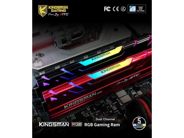 KINGSMAN RGB 16GB(8GBX2) 288-Pin PC RAM DDR4 3200 (PC4 25600) Desktop Memory Model UDIMM-Black