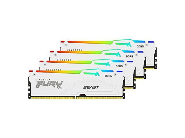 Kingston 64GB 5600MT/s DDR5 CL40 DIMM (Kit of 4) FURY Beast White RGB XMP