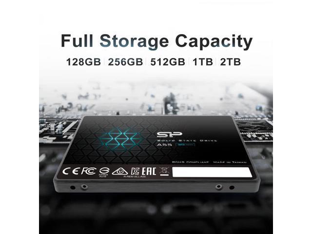 Silicon Power 1TB SSD 3D NAND A55 SLC Cache Performance Boost SATA III 2.5' 7mm (0.28') SSD Internal Solid State Drive (SU001TBSS3A55S25SN)