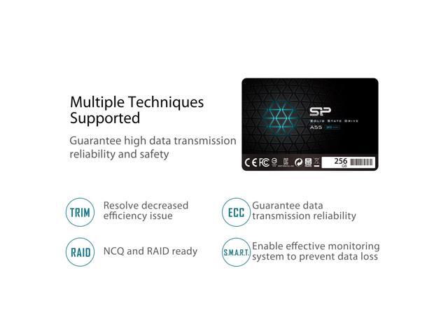 Silicon Power 256GB SSD 3D NAND A55 SLC Cache Performance Boost SATA III 2.5' Internal Solid State Drive SU256GBSS3A55S25AH