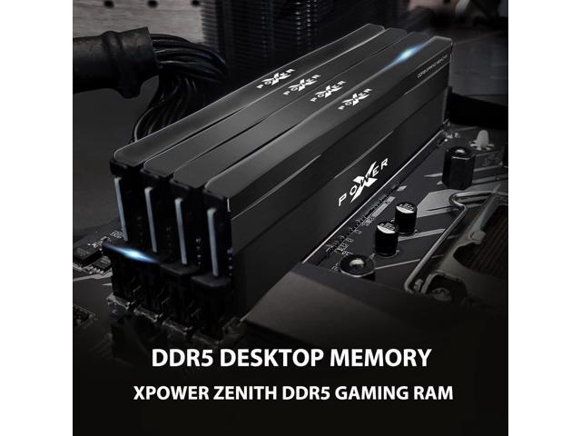 Silicon Power DDR5 32GB (2x16GB) Zenith 6000MT/s (PC5-48000) 288-pin CL36 1.35V UDIMM Desktop Memory Module RAM SP032GXLWU60FFDE Black