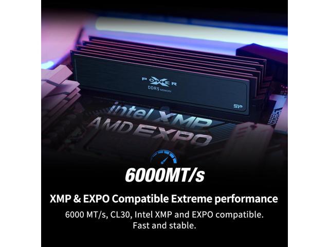 Silicon Power DDR5 32GB (2x16GB) Value Gaming 6000MT/s (PC5-48000) 288-pin CL36 1.35V UDIMM Desktop Memory Module RAM SP032GXLWU60FFDJ