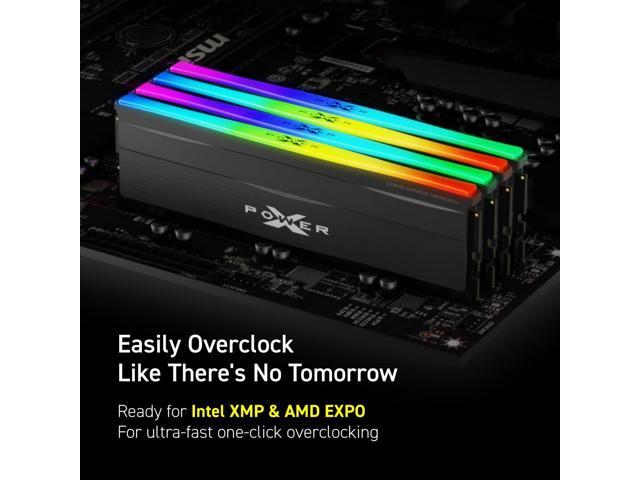 Silicon Power DDR5 32GB (2x16GB) Zenith RGB 6000MT/s (PC5-48000) 288-pin CL36 1.35V UDIMM Desktop Memory Module RAM SP032GXLWU60FFDF Black