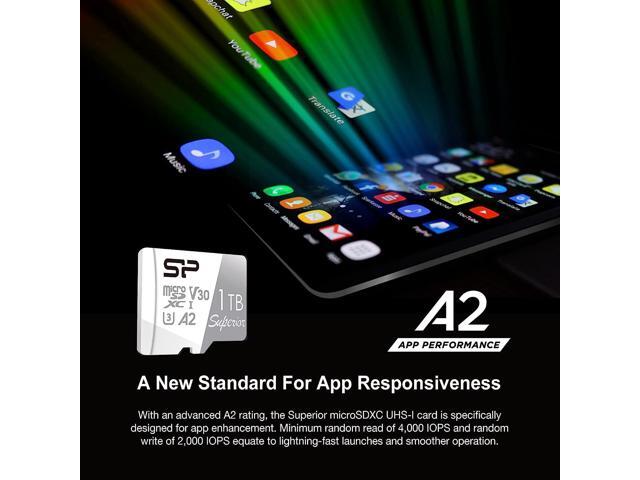 Silicon Power 1TB Superior Micro SDXC UHS-I (U3), V30 4K A2, High Speed MicroSD Card with Adapter