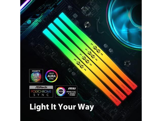 Silicon Power DDR5 32GB (2x16GB) Zenith RGB 6000MHz (PC5-48000) 288-pin CL30 1.35V UDIMM Desktop Memory Module RAM SU032GXLWU60AFDFSK Black