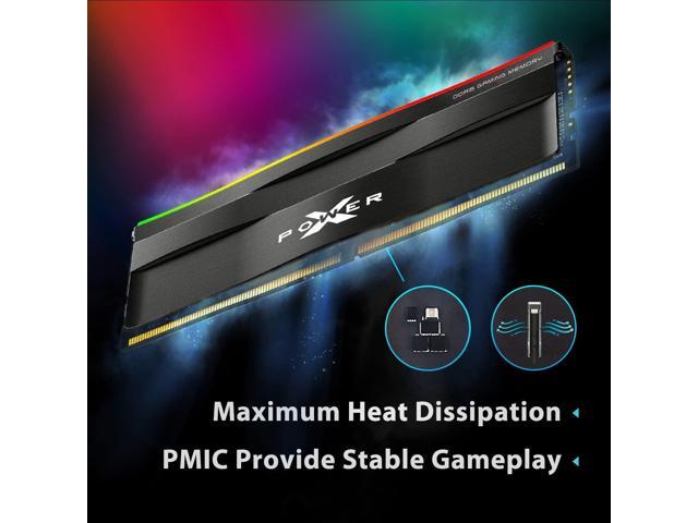 Silicon Power DDR5 32GB (2x16GB) Zenith RGB 6000MHz (PC5-48000) 288-pin CL30 1.35V UDIMM Desktop Memory Module RAM SU032GXLWU60AFDFSK Black