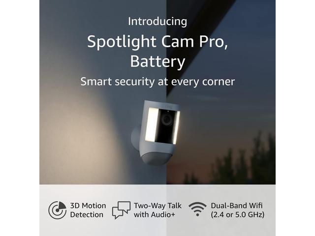 Spotlight Cam Pro, Battery with 2K Video and Ring Vision, LED Lights, Dual-Band Wifi, and 3D Motion Detection - White - image 8