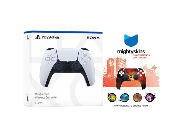 Sony PlayStation 5 DualSense Wireless Controller with MightySkins Custom Decal Skin Voucher - Glacier White