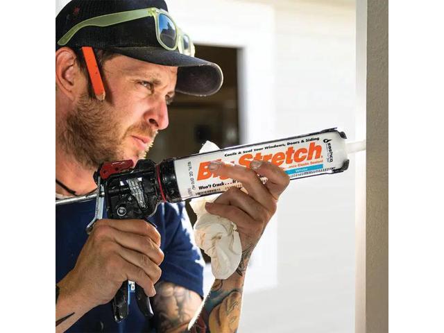 Sashco 10016 10.5oz Big Stretch High Performance Interior Exterior Weatherproof Seal Caulk - White - 4 Pack