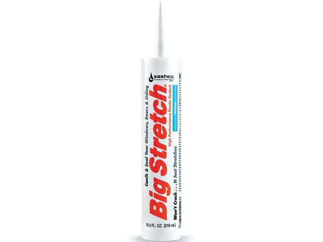 Sashco 10016 10.5oz Big Stretch High Performance Interior Exterior Weatherproof Seal Caulk - White - 6 Pack