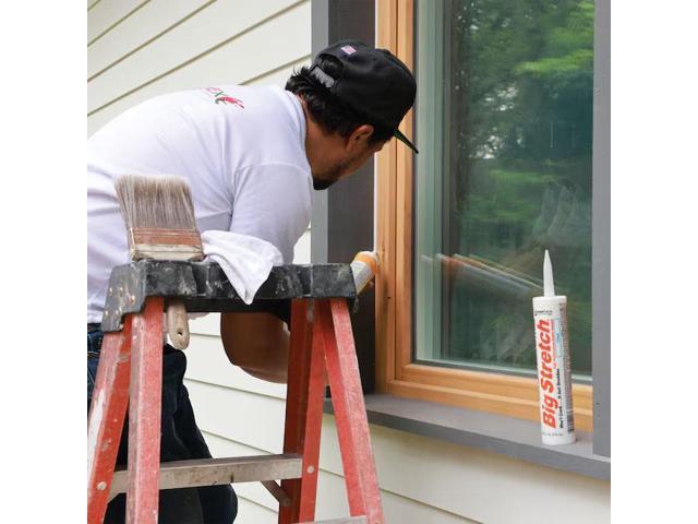 Sashco 10016 10.5oz Big Stretch High Performance Interior Exterior Weatherproof Seal Caulk - White - 6 Pack