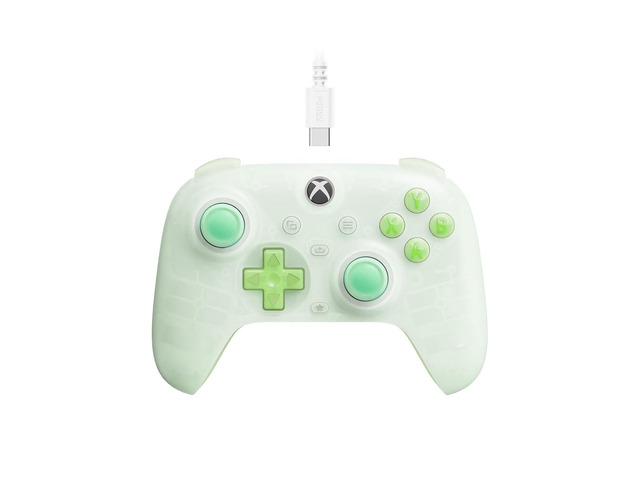 8Bitdo Ultimate Mini Wired Controller with RGB Ring, Hall Effect Joysticks and Triggers for Xbox, Windows - Translucent Green