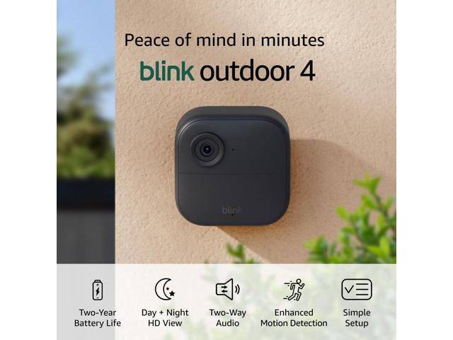 Blink - Outdoor 4 1-Camera Wireless 1080p Security System with Up to Two-year Battery Life - Black - image 3