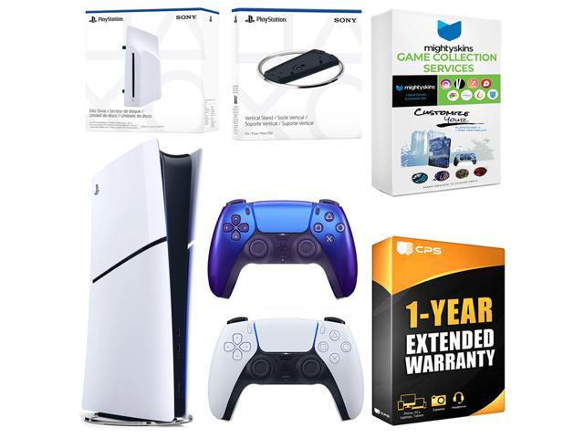 Sony PlayStation 5 Slim Digital Bundle with Disc Drive, Extra Controller, Vertical Stand, MightySkins Game Collection Services and 1 Year Extended...