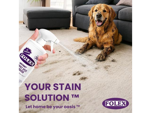 Folex 32 oz Instant Carpet Spot Remover Carpet Cleaner with Gallon Refill with Reusable Cleaning Cloth - Removes Pet Accidents, Grease, Red Wine...