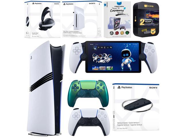 Sony PlayStation 5 Pro Digital Bundle with Disc Drive, Stand, Extra Controller, Pulse Elite Headset, PlayStation Portal, MightySkins Voucher and 2...