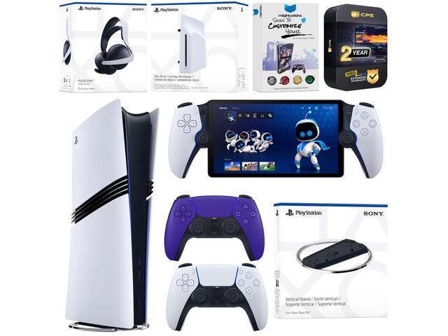 Sony PlayStation 5 Pro Digital Bundle with Disc Drive, Stand, Extra Controller, Pulse Elite Headset, PlayStation Portal, MightySkins Voucher and 2...